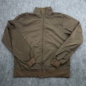 American Apparel Jacket Mens Medium Brown Windbreaker Full Zip Nylon USA LA Made